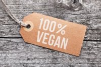 Schild mit der Aufschrift 100% Vegan